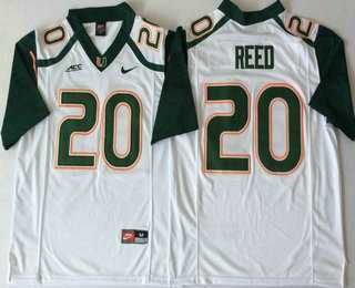 Men%27s Miami Hurricanes #20 Ed Reed White Stitched NCAA Nike College Football Jersey->miami hurricanes->NCAA Jersey